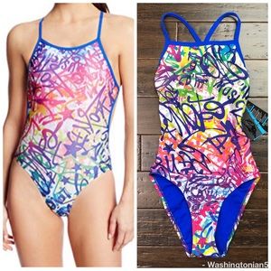 Speedo Love Music Extreme Back One Piece Swimsuit